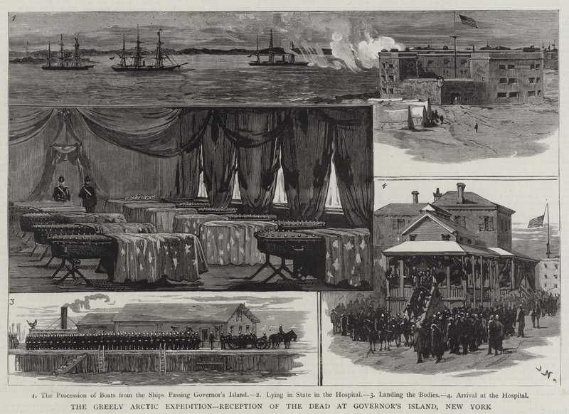 Die Greely-Arktis-Expedition, Empfang der Toten auf Governor