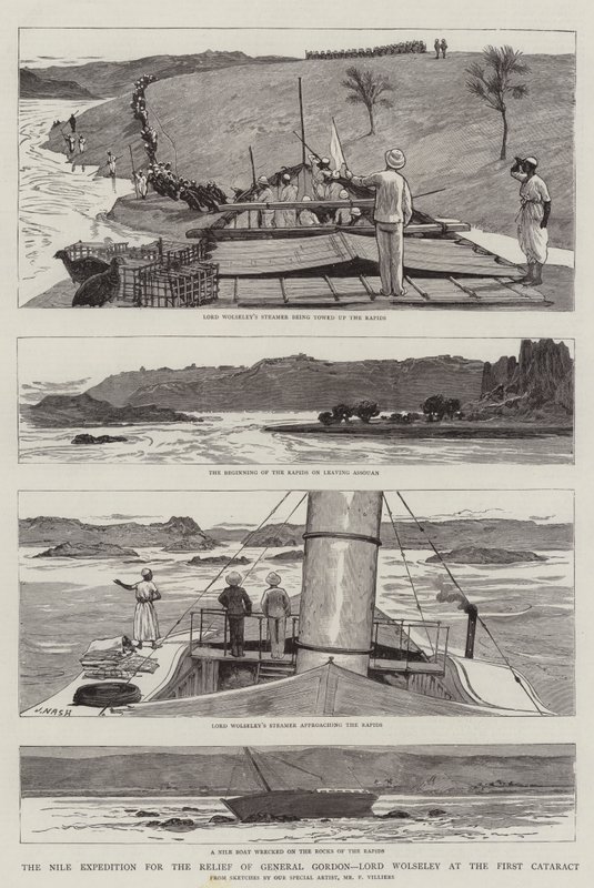 Die Nil-Expedition zur Rettung von General Gordon, Lord Wolseley am ersten Katarakt von Joseph Nash
