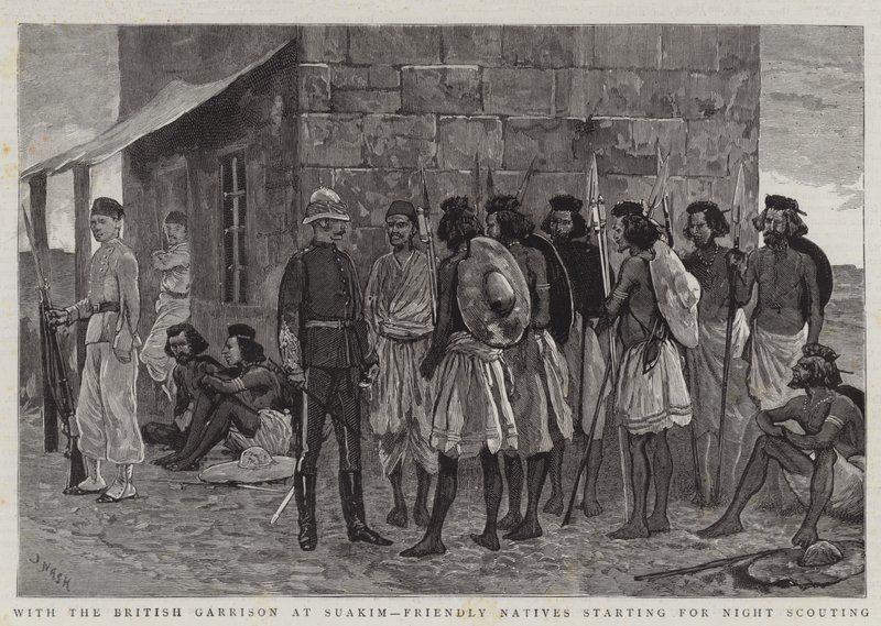 Mit der britischen Garnison in Suakim, freundliche Einheimische starten zur Nachtaufklärung von Joseph Nash