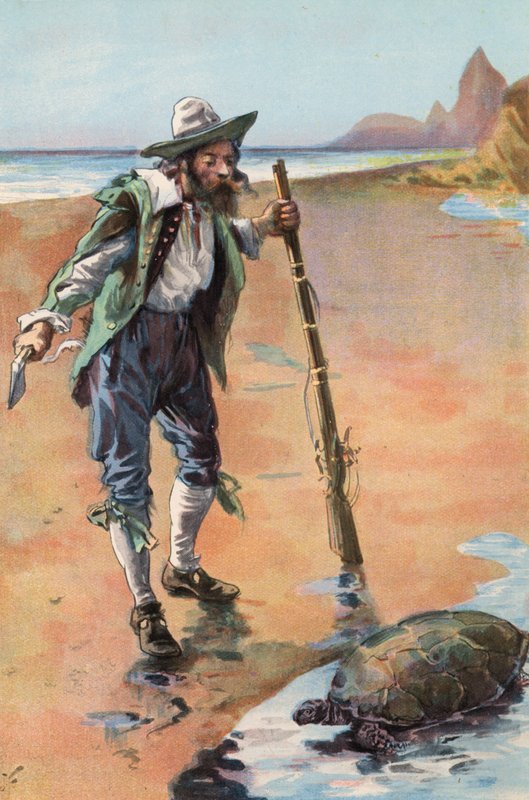 Robinson Crusoe: Ich finde eine Schildkröte von Joseph (after) Finnemore