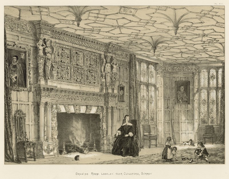 Salon, Loseley, bei Guildford, Surrey von Joseph Nash