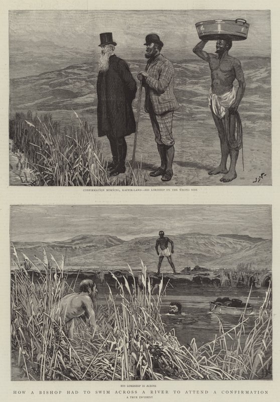 Wie ein Bischof einen Fluss durchschwimmen musste, um an einer Firmung teilzunehmen von Joseph Nash