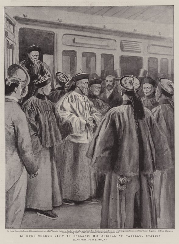 Li Hung Changs Besuch in England, seine Ankunft am Waterloo-Bahnhof von Joseph Nash