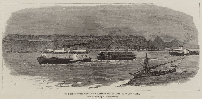 Das erste Staffordshire-Regiment auf dem Weg nach Wady Halfa von Joseph Nash