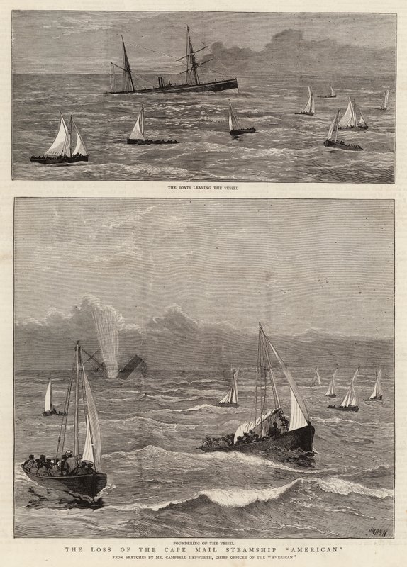 Der Verlust des Kap-Mail-Dampfschiffs American von Joseph Nash