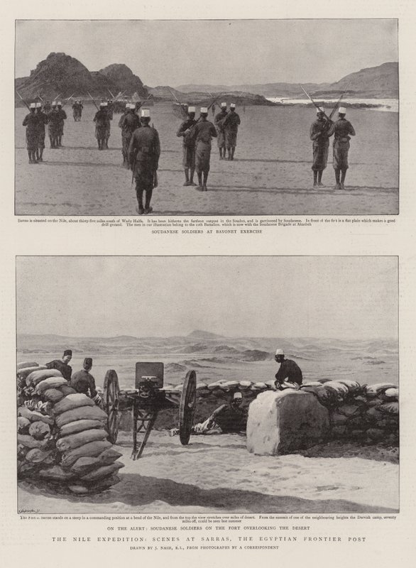 Die Nil-Expedition, Szenen in Sarras, dem ägyptischen Grenzposten von Joseph Nash