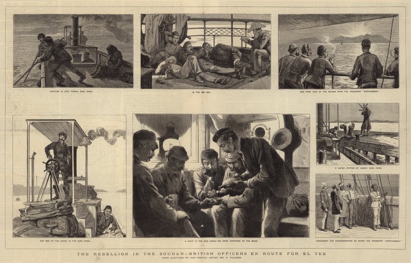 Die Rebellion im Sudan, britische Offiziere auf dem Weg nach El Teb von Joseph Nash
