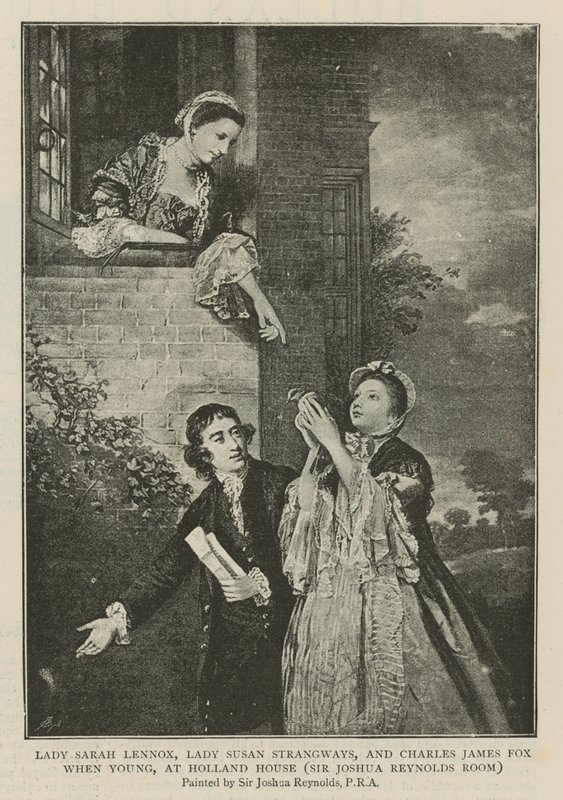 Lady Sarah Lennox, Lady Susan Strangways und Charles James Fox als junge Menschen im Holland House von Joshua Reynolds