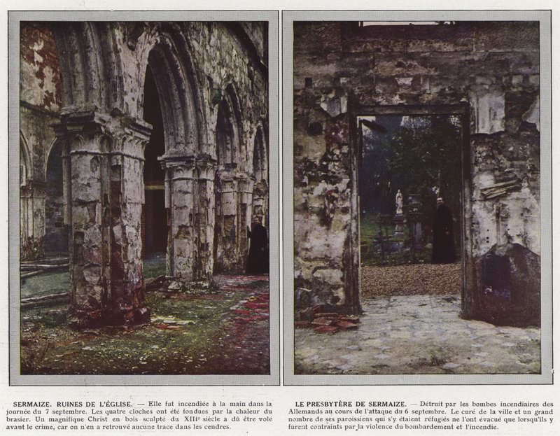 Sermaize, Ruinen der Kirche, das Pfarrhaus von Sermaize von Jules Gervais Courtellemont
