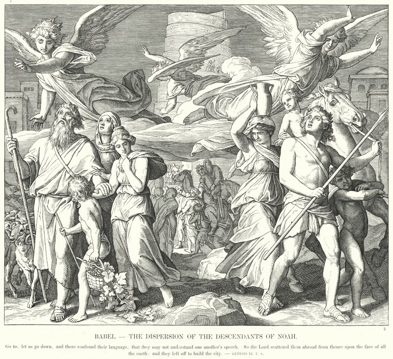Babel, die Zerstreuung der Nachkommen Noahs von Julius (after) Schnorr von Carolsfeld