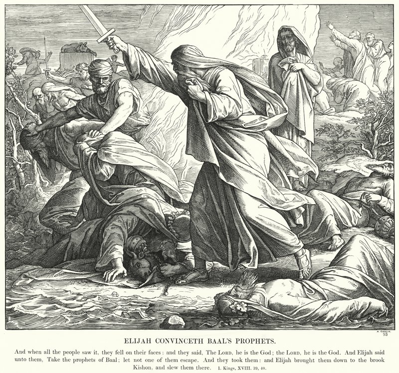 Elia überzeugt die Propheten Baals von Julius (after) Schnorr von Carolsfeld