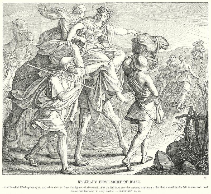 Rebekkas erster Blick auf Isaak von Julius (after) Schnorr von Carolsfeld