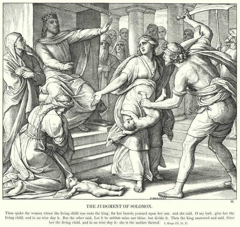 Das Urteil Salomos (Stich) von Julius (after) Schnorr von Carolsfeld