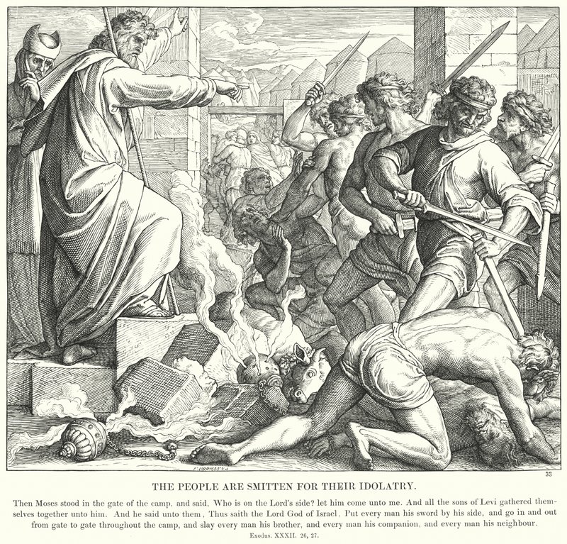 Das Volk wird für seinen Götzendienst bestraft (Gravur) von Julius (after) Schnorr von Carolsfeld
