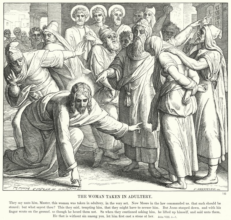 Die Ehebrecherin von Julius (after) Schnorr von Carolsfeld