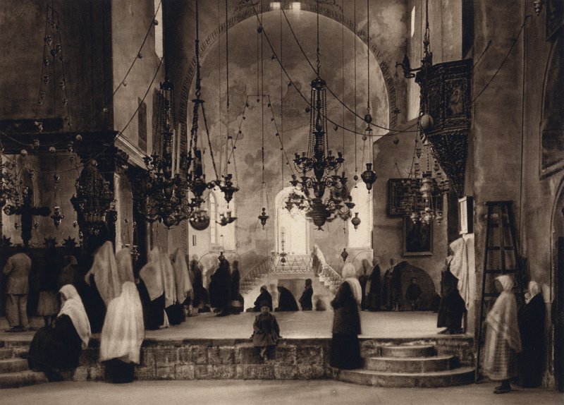 Bethlehem, Gottesdienst in der Geburtskirche von Karl Grober