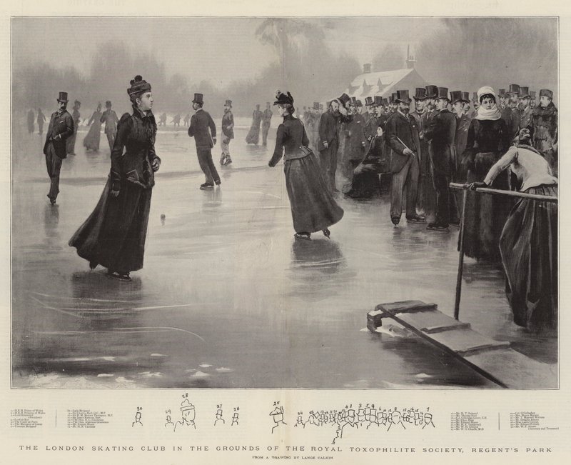 Der Londoner Eislaufclub auf dem Gelände der Royal Toxophilite Society, Regent