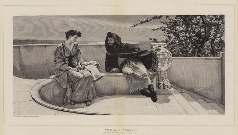 Die alte Geschichte von Lawrence Alma Tadema