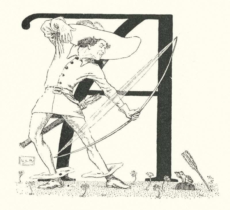 A war ein Bogenschütze und schoss auf einen Frosch von Leonard Leslie Brooke