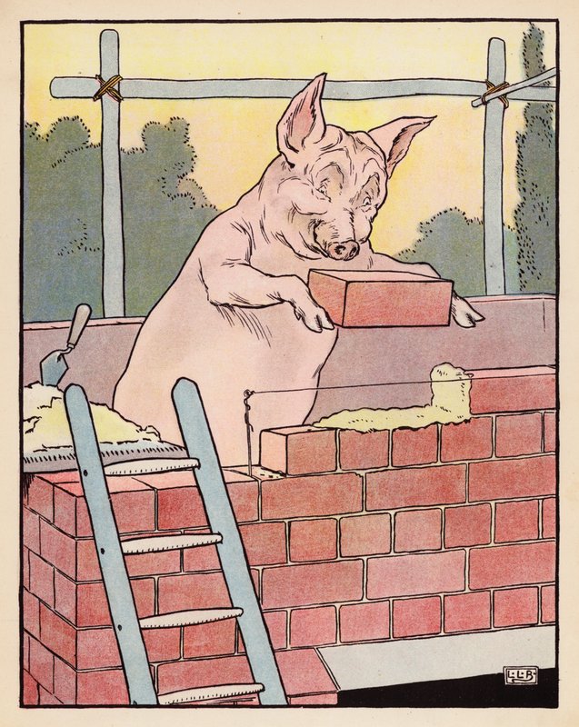 Illustration für Die drei kleinen Schweinchen von Leonard Leslie Brooke
