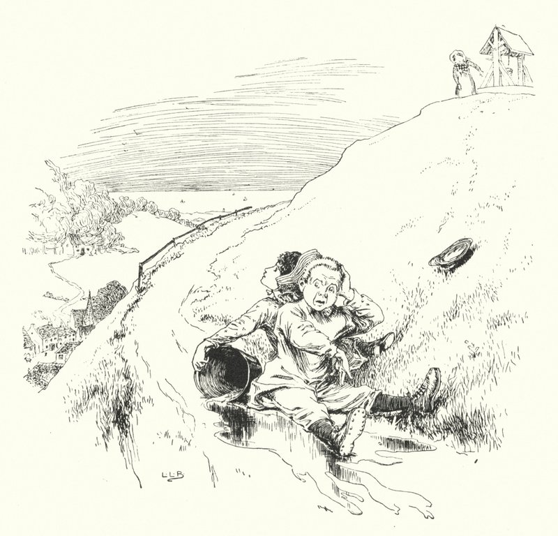 Jack und Jill gingen den Hügel hinauf (Gravur) von Leonard Leslie Brooke