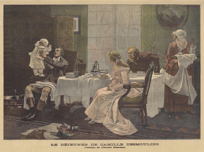 Das Mittagessen von Camille Desmoulins von Leopold Flameng