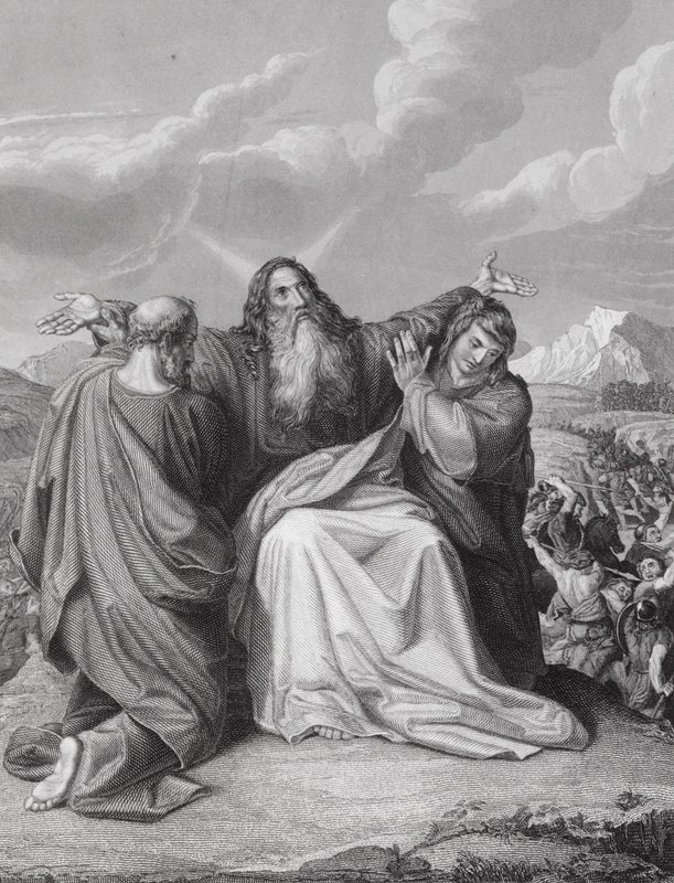 Das Hochhalten der Hände von Moses, Exodus, Kap. 17, Vers 12 von Leopold Kupelwieser