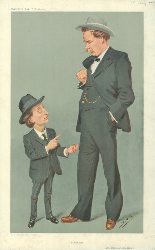 Ben Tillett und John Ward, Labour-Männer, 29. Juli 1909, Vanity Fair Karikatur von Leslie Matthew Ward