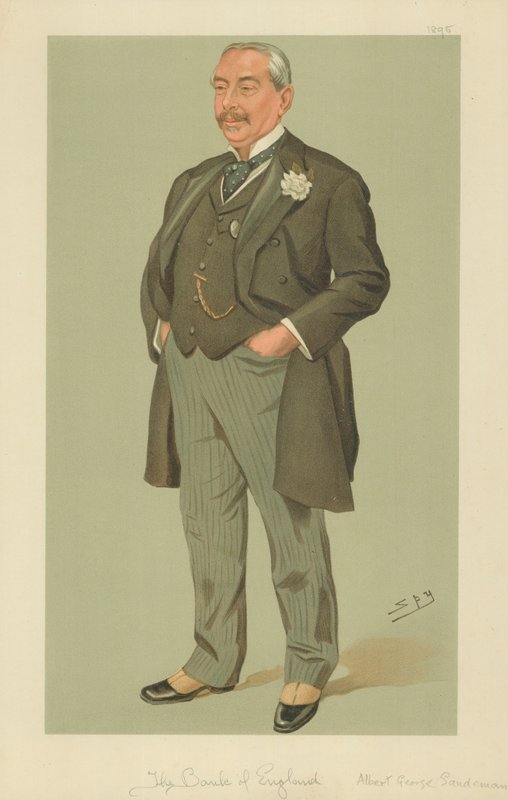 Mr. Albert George Sandeman, Die Bank von England, 12. September 1895, Vanity Fair Karikatur von Leslie Matthew Ward