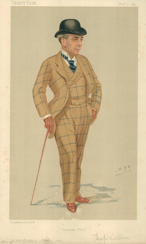 Mr. Hwfa Williams, Sandown Park, 7. November 1891, Vanity Fair Karikatur von Leslie Matthew Ward