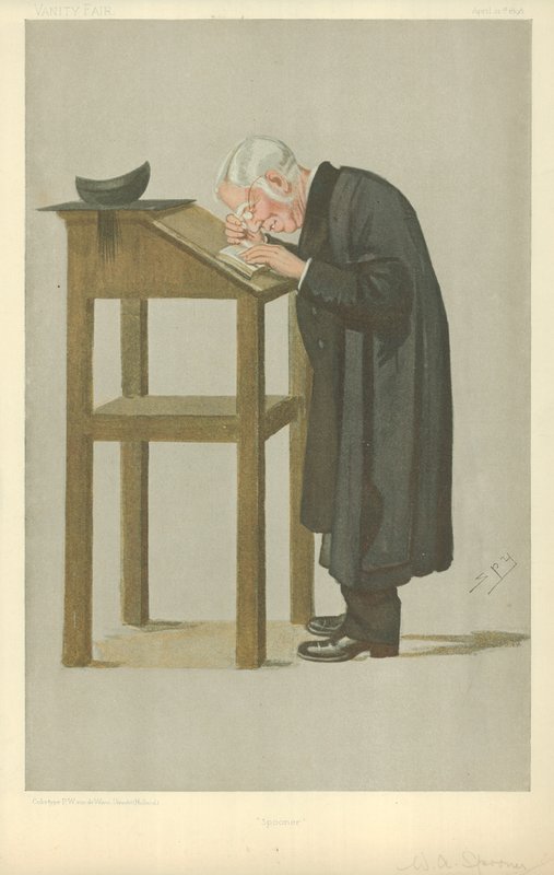 Mr W A Spooner, Spooner, 21. April 1898, Vanity Fair Karikatur von Leslie Matthew Ward