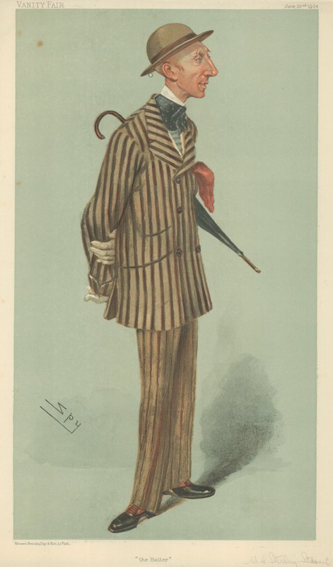 Mr. William Crawfurd Stirling-Stuart, Der Hutmacher, 23. Juni 1904, Vanity Fair Karikatur von Leslie Matthew Ward