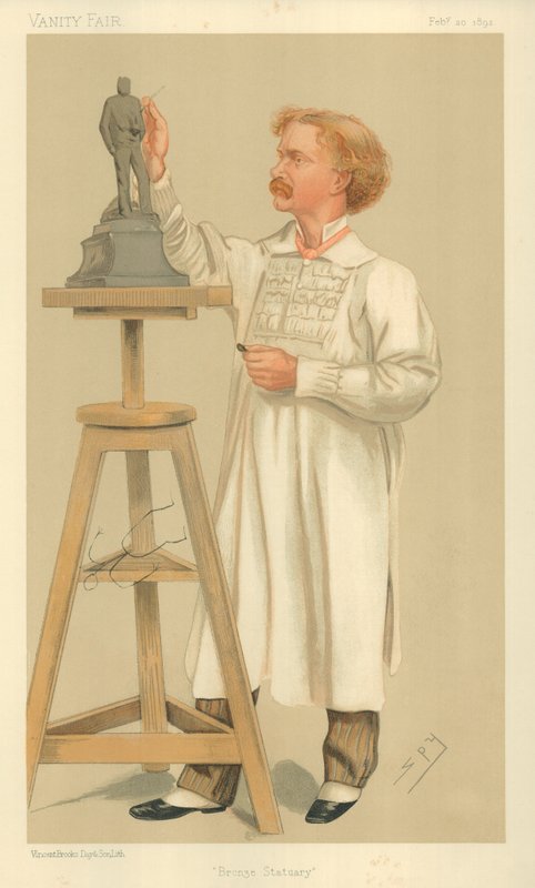 Mr. William Hamo Thornycroft, Bronzeplastik, 20. Februar 1892, Vanity Fair Karikatur von Leslie Matthew Ward
