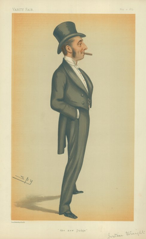 Der ehrenwerte Mr. Justice Straight, Der neue Richter, 10. Mai 1879, Vanity Fair Karikatur von Leslie Matthew Ward