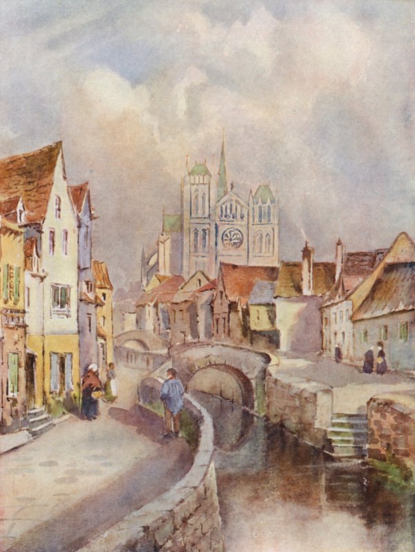 Ein Blick auf Amiens, mit der Kathedrale in der Ferne von Louis Burleigh Bruhl