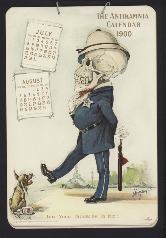 Illustration für den Antikamnia-Kalender, 1900 von Louis Crucius or Crusuius