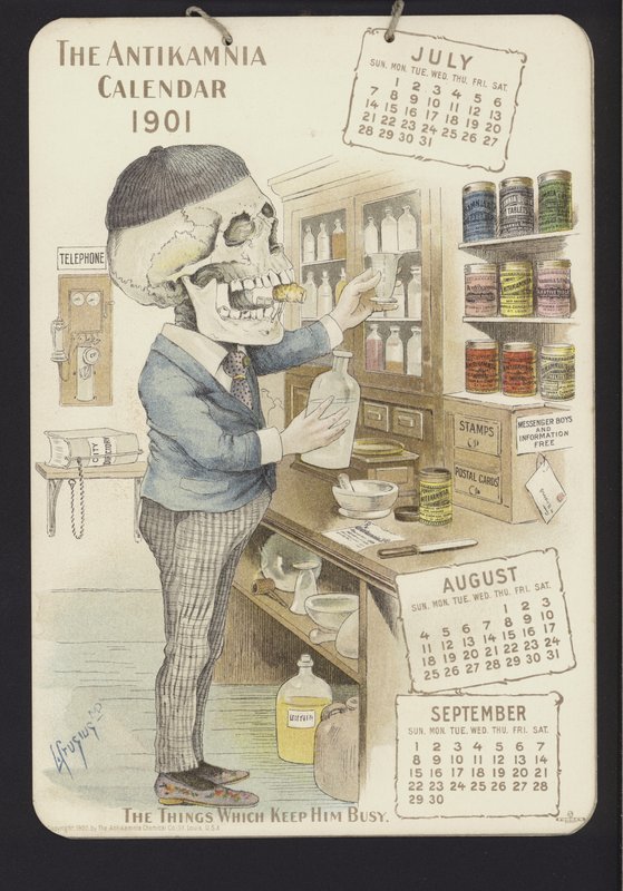 Illustration für den Antikamnia-Kalender, 1901 von Louis Crucius or Crusuius