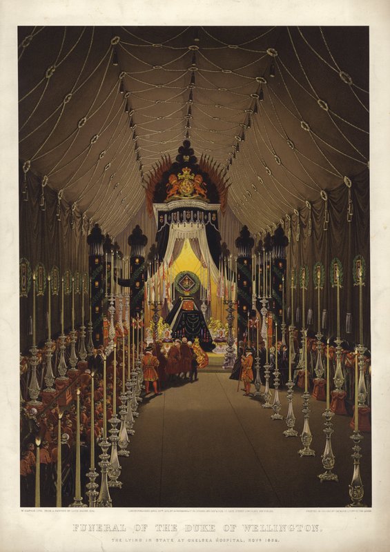Begräbnis des Herzogs von Wellington, die Aufbahrung im Chelsea Hospital, November 1852 von Louis Haghe