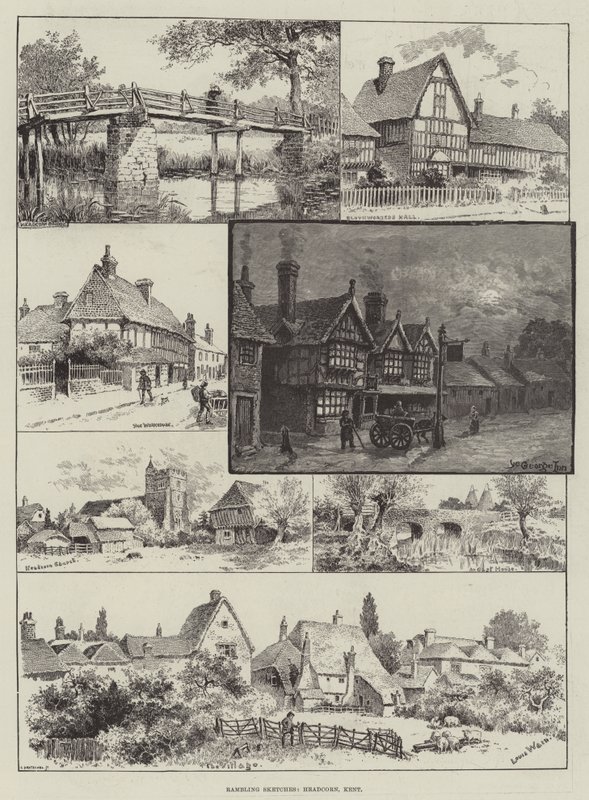 Streifende Skizzen, Headcorn, Kent von Louis Wain
