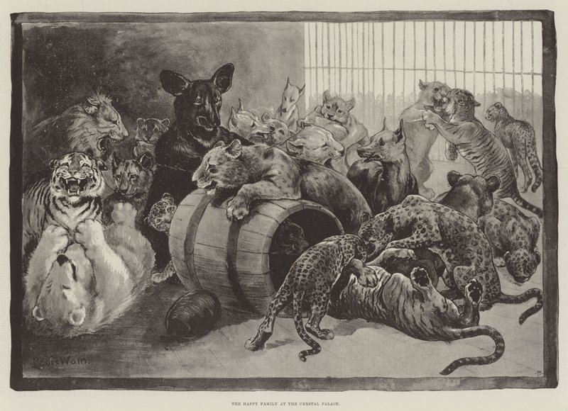 Die glückliche Familie im Kristallpalast von Louis Wain