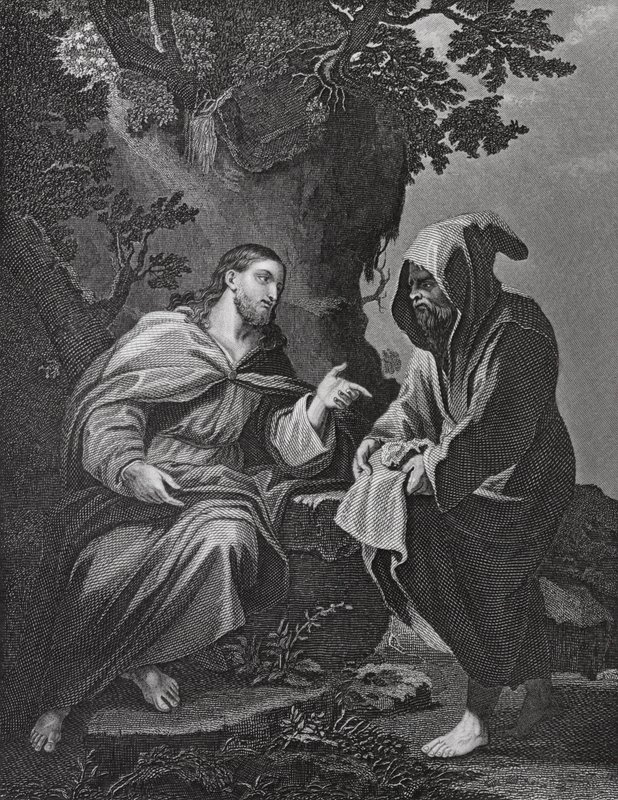 Christus wird versucht, Lukas, Kap. 4, V. 3-13 (Gravur) von Luca (after) Giordano