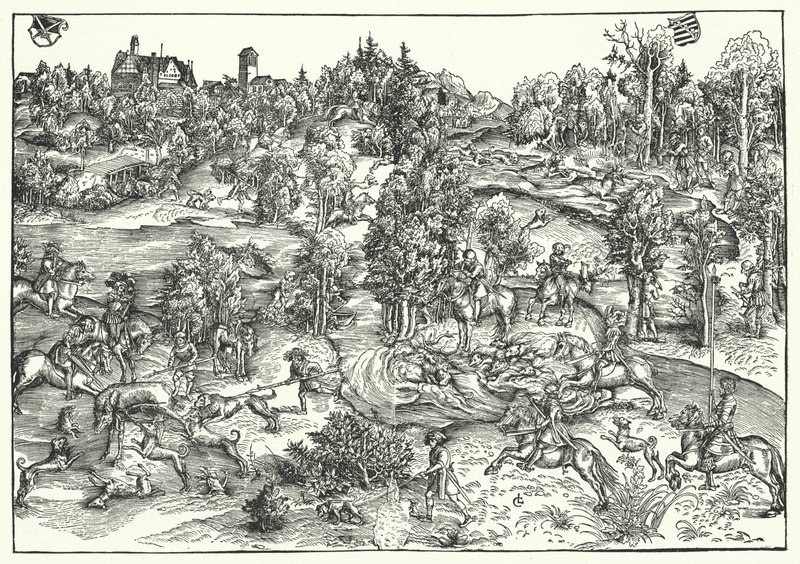 Die Hirschjagd von Lucas the Elder (after) Cranach