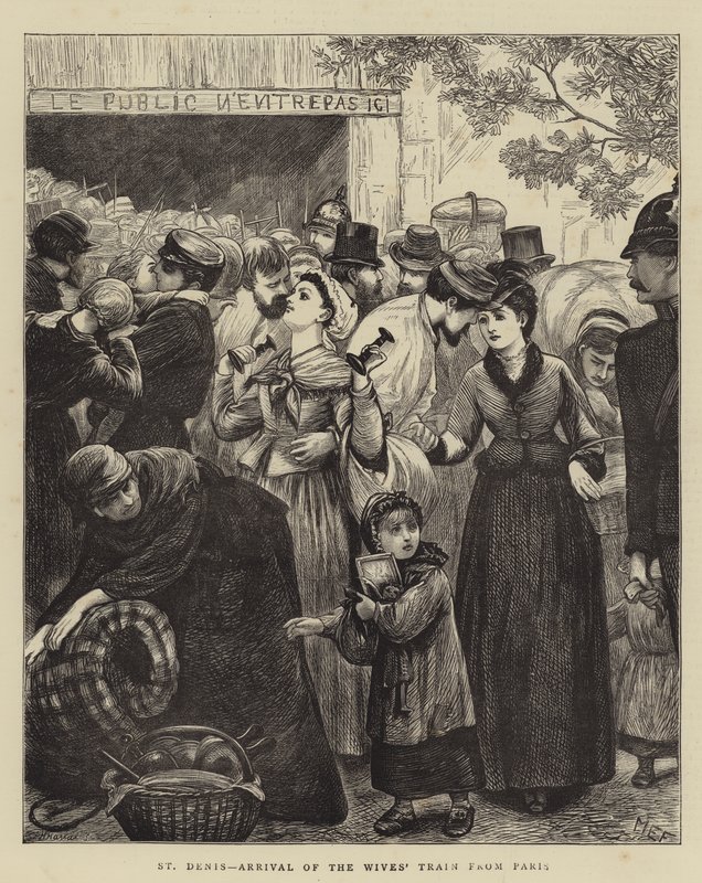 St Denis, Ankunft des Ehefrauen-Zuges aus Paris von Mary Ellen Edwards