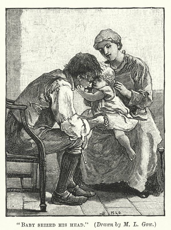 Silas Marner - Baby ergriff seinen Kopf (Stich) von Mary L. Gow