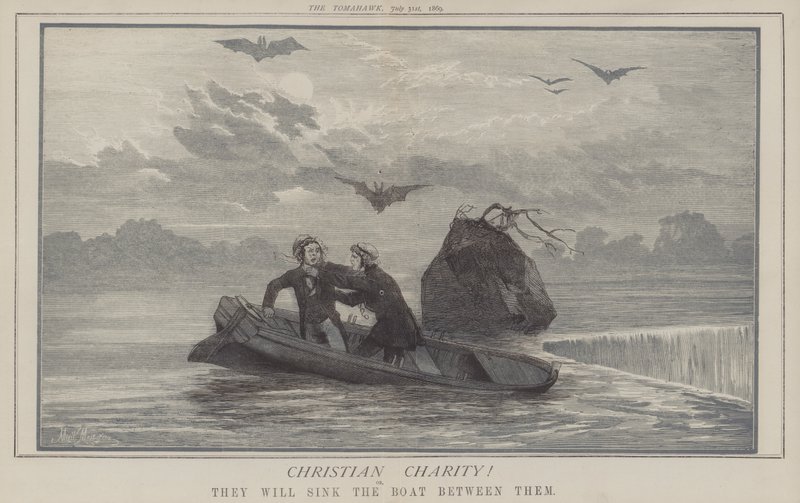 Christliche Nächstenliebe! oder sie werden das Boot zwischen sich versenken (Farblithografie) von Matthew