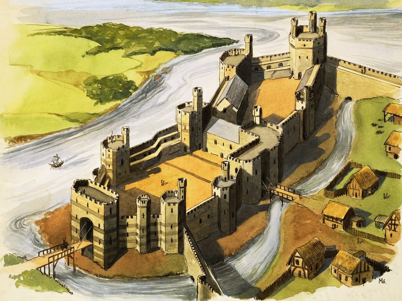 Caernarvon Castle zur Zeit von König Edward I. von Michael Godfrey