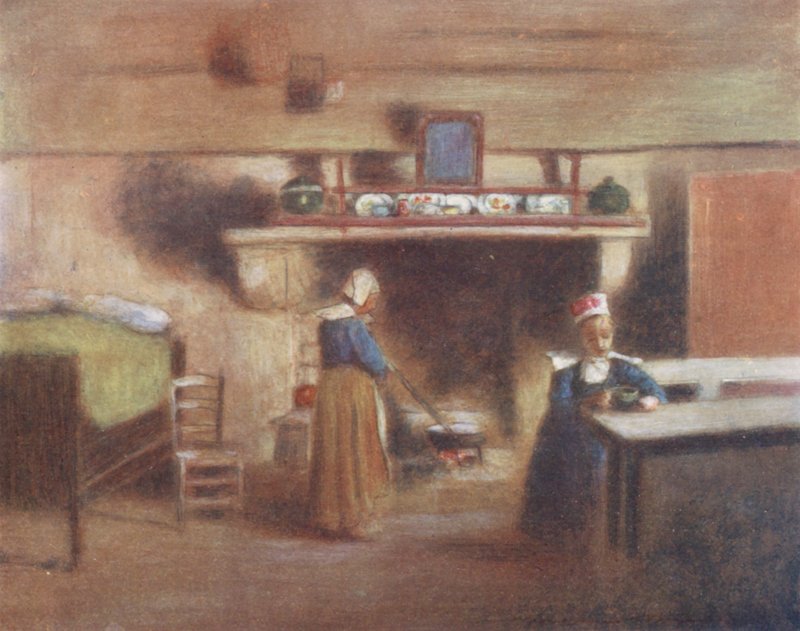 Ein einsames Mahl (Farblithographie) von Mortimer Ludington Menpes
