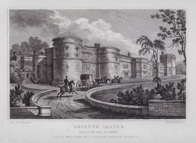 Skipton Castle, Sitz des Earl of Thanet von Nathaniel (after) Whittock