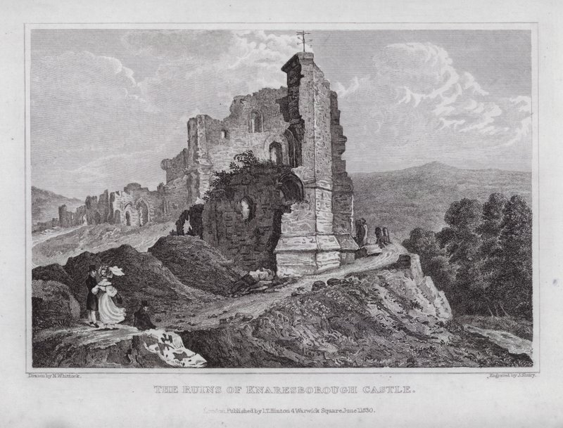 Die Ruinen von Knaresborough Castle von Nathaniel (after) Whittock