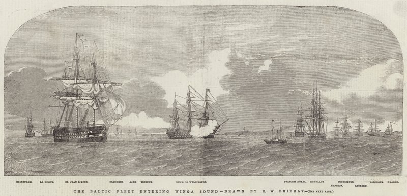 Die Baltische Flotte betritt den Winga-Sund von Oswald Walters Brierly